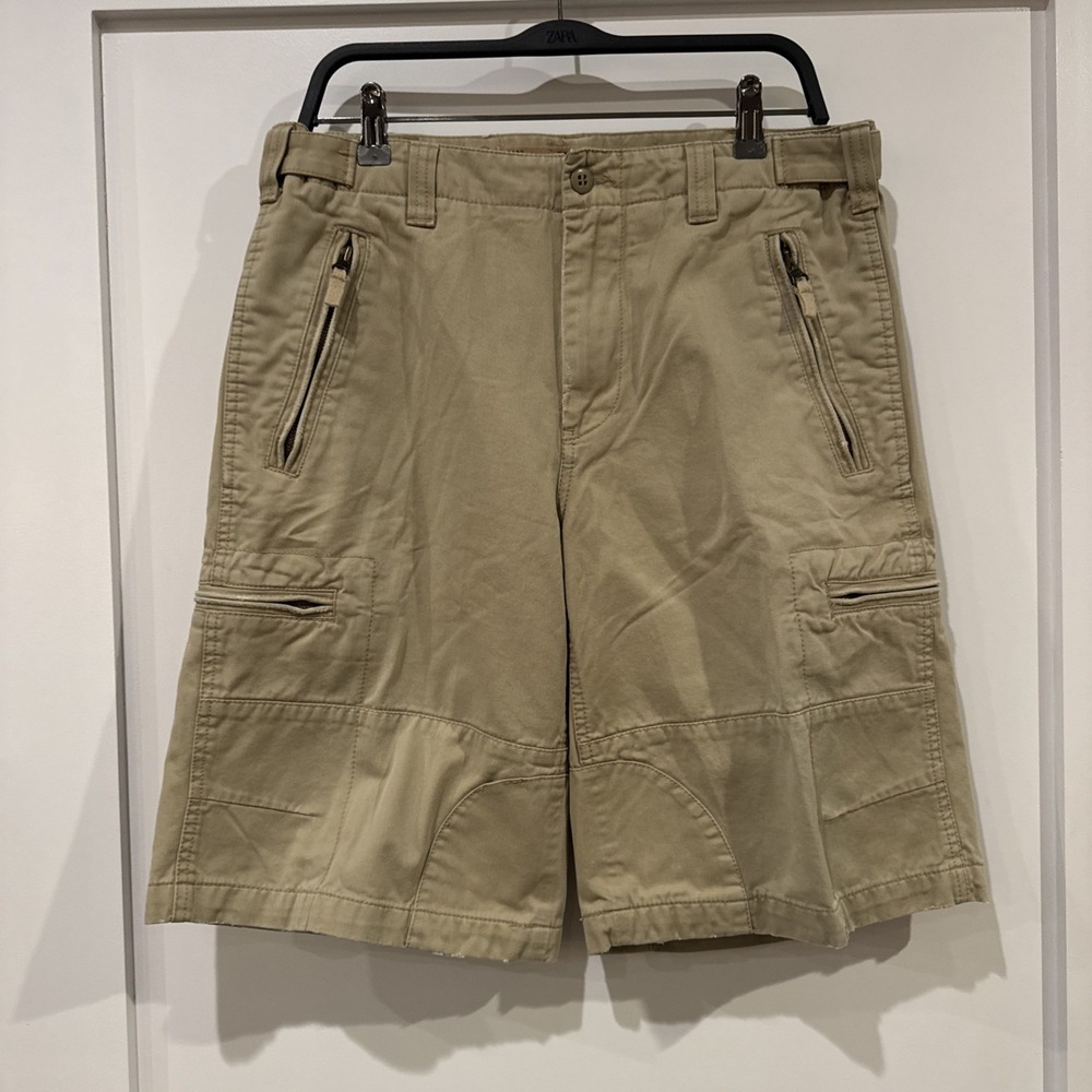 Vtg Express Mens Sz 32 Cargo Shorts Vintage Twill Utility Khaki Gorpcore Hiking - Picture 1 of 10